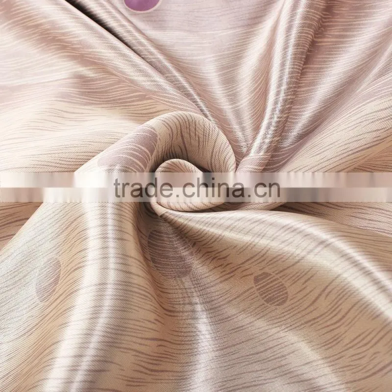 Green color printing luxury window curtain