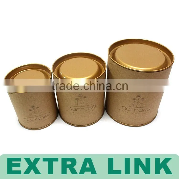 Brown kraft paper easy open Food Grade Peel off lid paper can