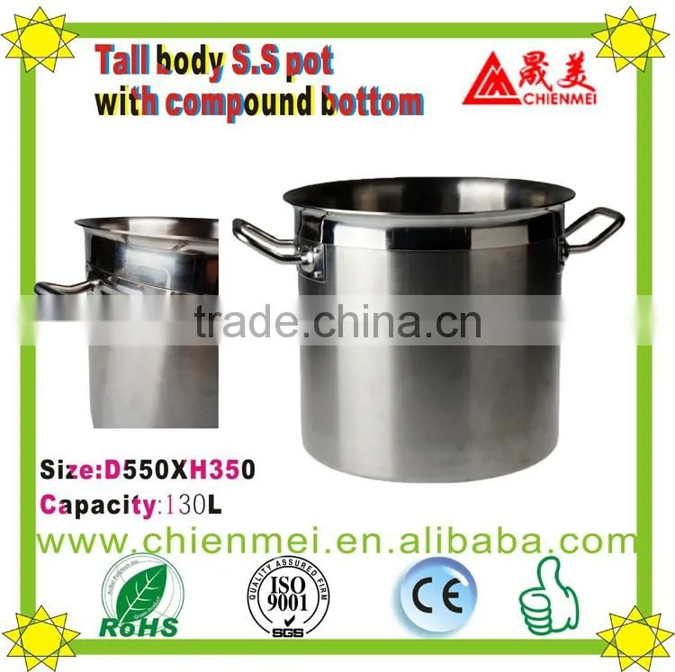 03 style Professional quality short Body Large commercial Stock Pot/commercial cooking pot/outdoor pot metal