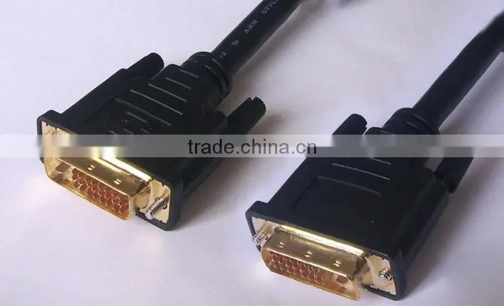 High quality DVI cable DVI-DVI male cable with golden pl cable,
