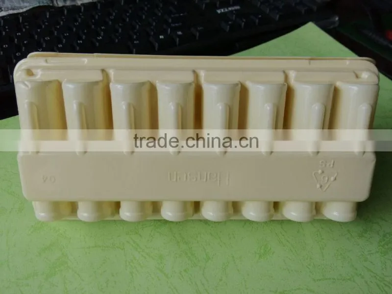 Plastic medical oral liquid packing tray with 8 dividers