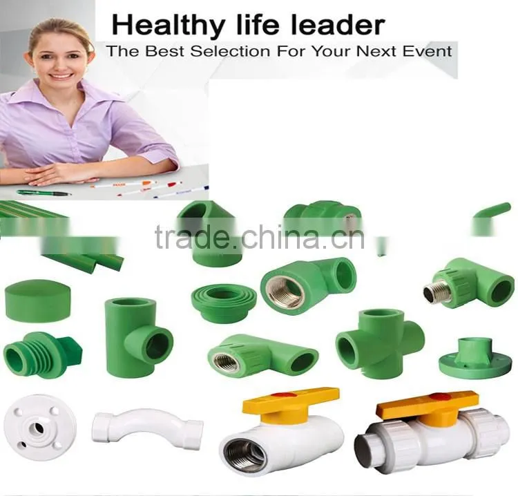 25mm white / green ppr pipes fittings for hot and cold water supply