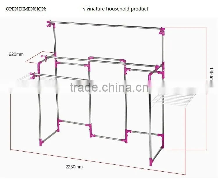 double three transfer shapes clothes rack and blanket drying rack