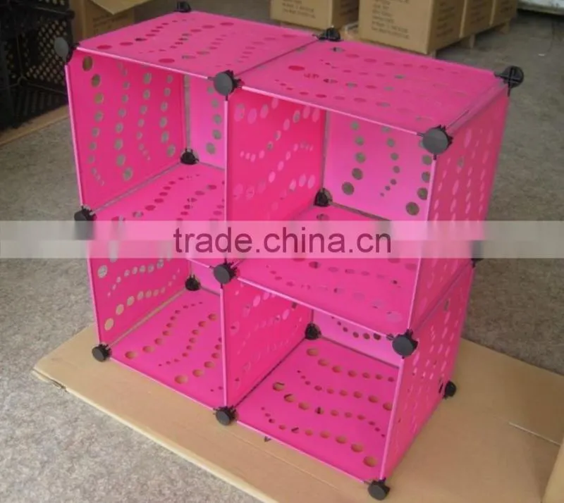 4 Cube DIY Wardrobe Plastic Cabinet Combination Storage Organizer