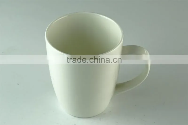 Stocked Cheap 350ml ceramic coffee White mug/cup standard for wholesale