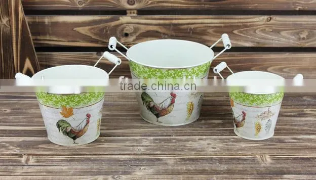 hot selling antique metal bucket chicken dacal metal pail, flower metal bucket