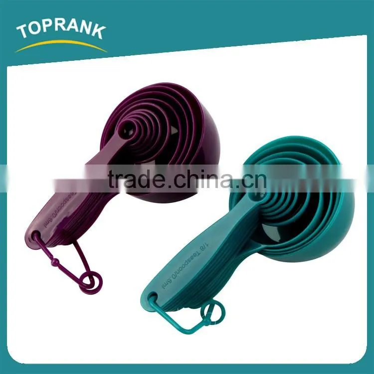 Toprank High Quality Kitchen Usage Plastic Measuring Scoops 10pcs Plastic Measuring Cup And Spoon Set With Grips