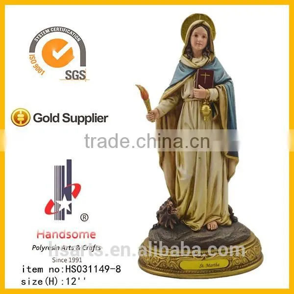 12 Inch Sant Martha High Quality Resin Religious Figurine