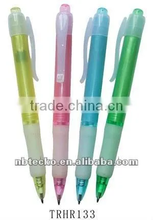 Promotional beautiful plastic ball point pen with lovely clip