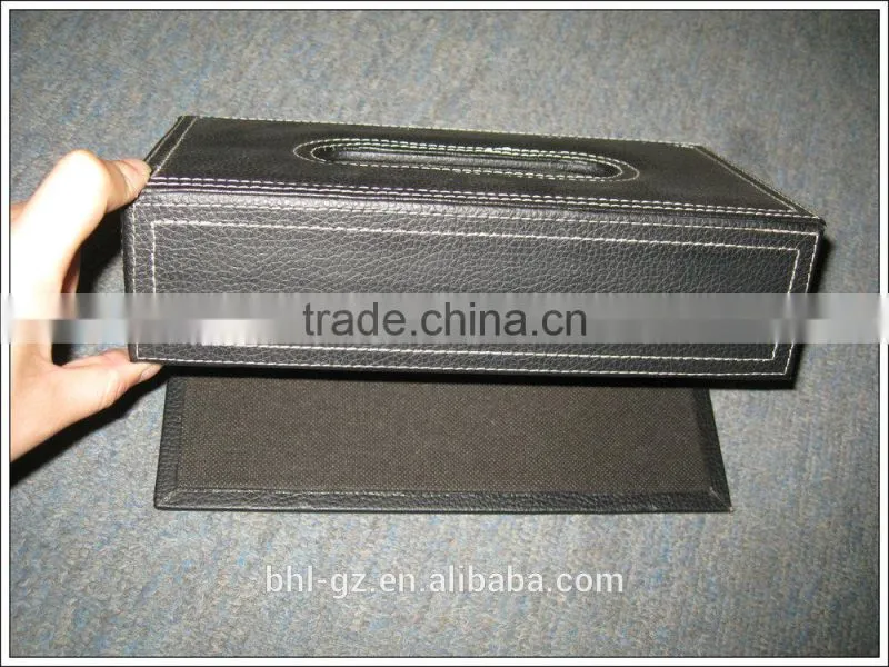 Black leather & rectangle tissue box manufacturer from China