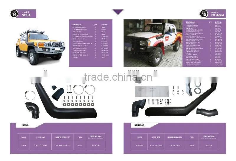 Jeep Wrangler TJ snorkel with LLDPE material factory direct price