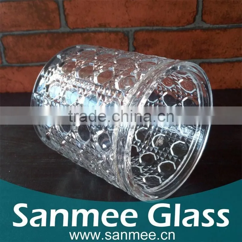 OEM Diamond Pattern Embossed Glass Cooking Pot
