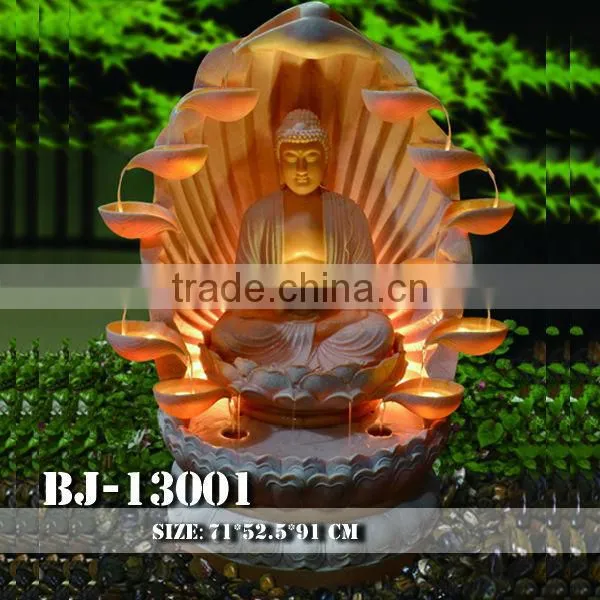 India resin hindu statues for sale buddha face waterfall fountains with led light