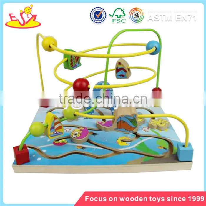Wholesale new fashion wooden beads toy hottest kids wooden the sea around beads toy W11B052