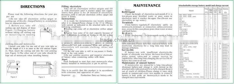 2014 New Smart Popular Electric Motorcycle Sealed Maintenance Free Motorcycle Battery motorcycle battery factory