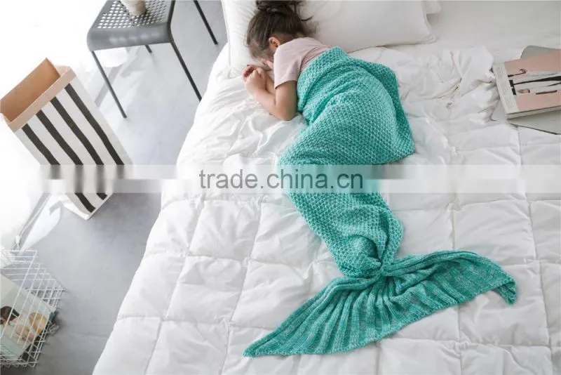 Baby children 100%acrylic 140*70cm mermaid tail blanket
