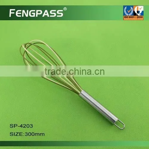 Metal egg whisk , egg beater , silicone egg wisk EW-1006