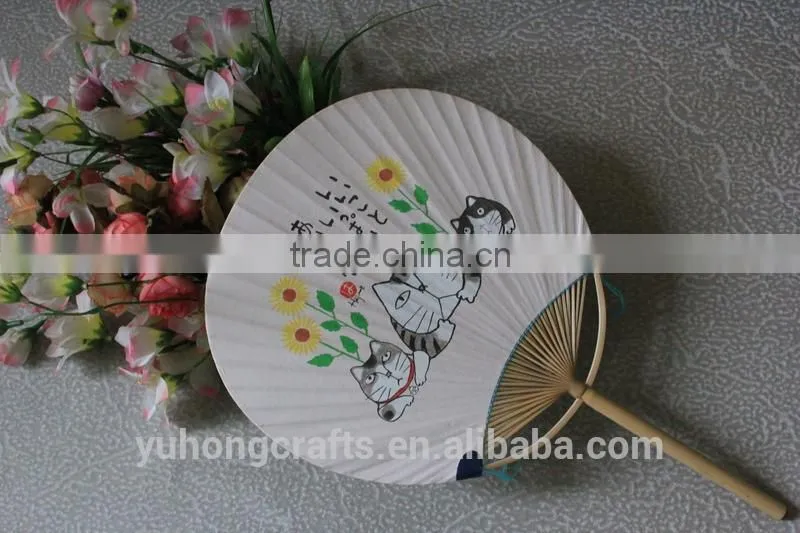 2014 the best fashion and beautiful paper round fan