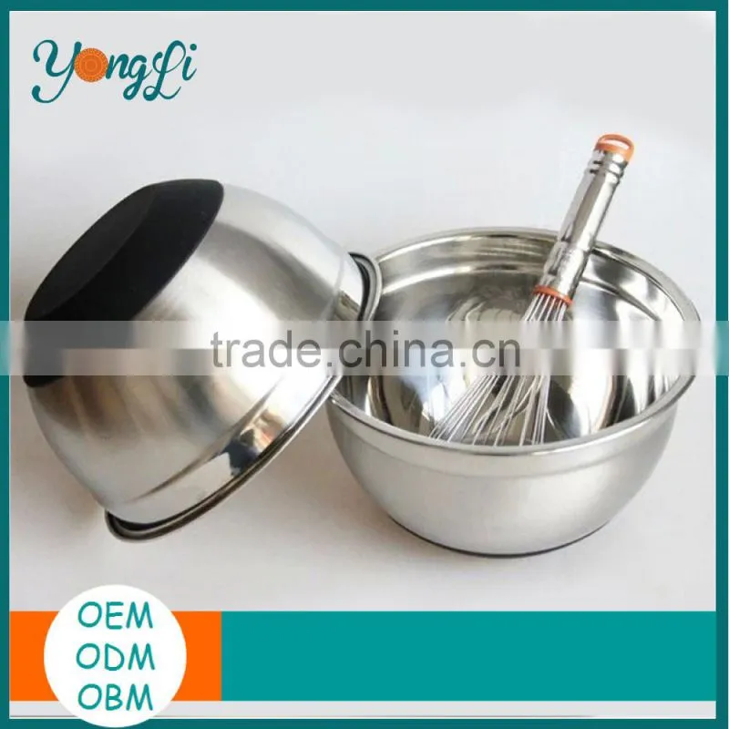 Hight Quality Mixing Bowls - Silicone Bottom Stainless Steel Soup Bowl