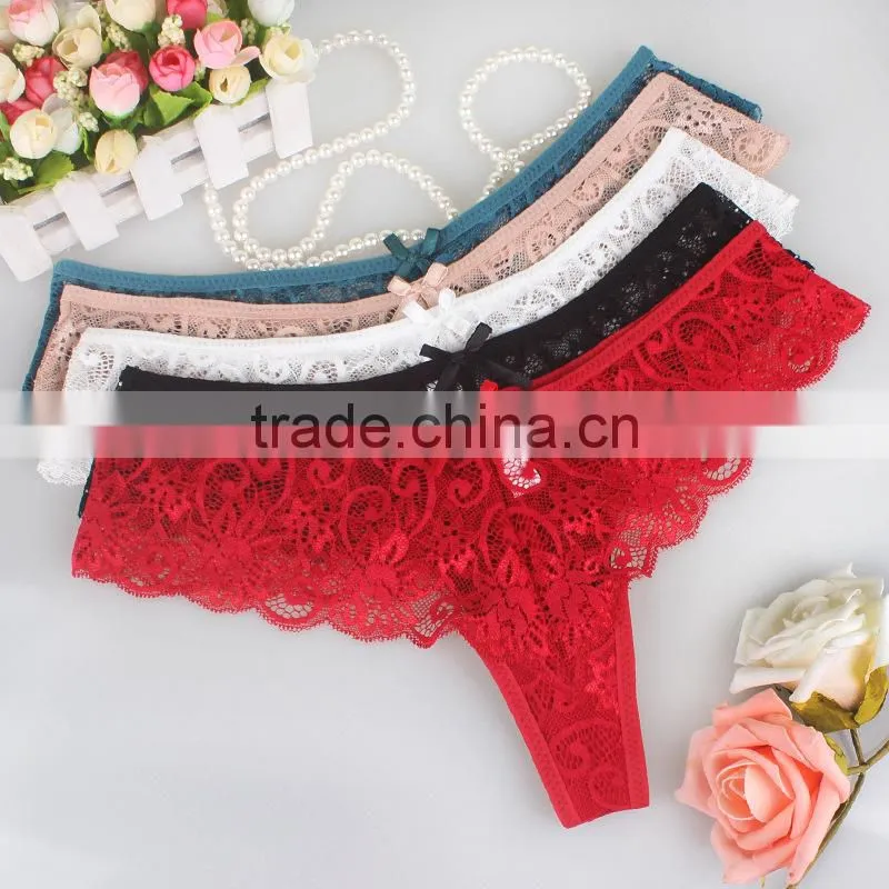 Factory direct sales S-XL Size Women Sexy Lace Underwear Briefs Panties Thongs G-string pant