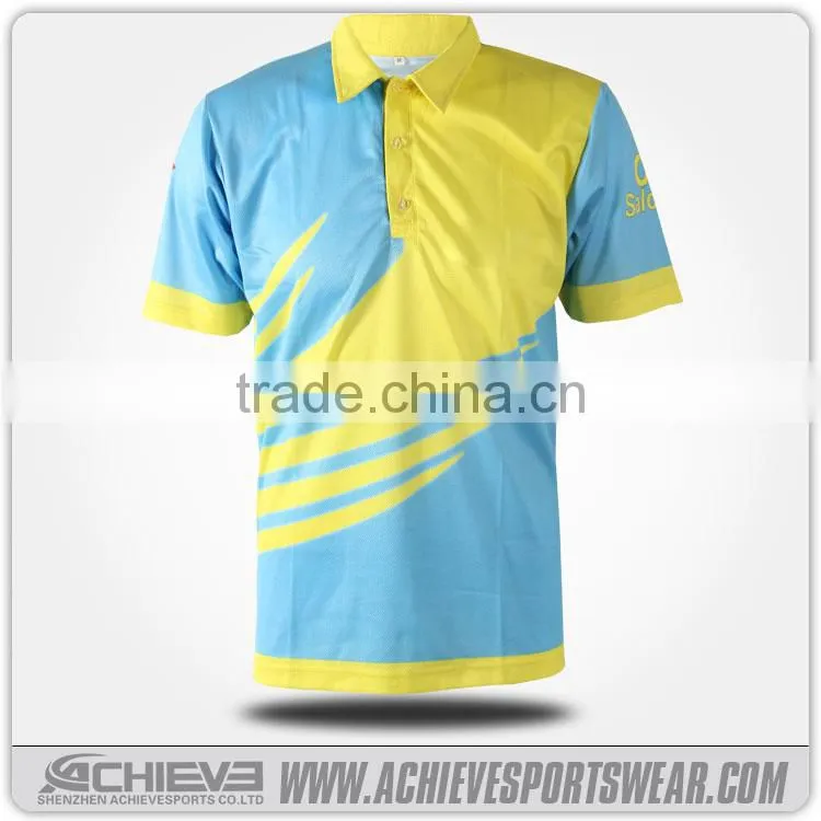 Polyester polo golf shirts/sublimated golf shirts/moisture wicking golf shirt