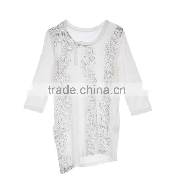 New arrival fashion national pullover rounded neck fashion blouses 2016