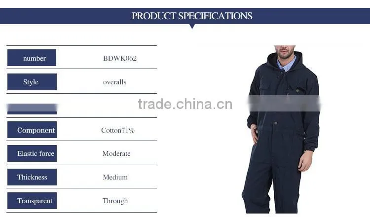 Comfortable Navy Blue Winter Working Coverall In Workwear