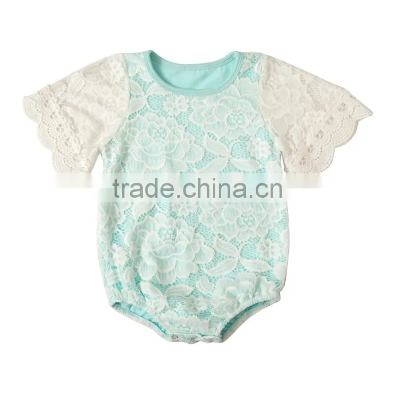 Comfortable baby bodysuits infant toddler summer short sleeve clothes 2017 newest white baby lace rompers