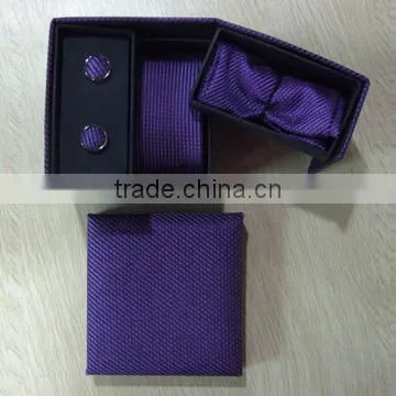 HOt selling Men Formal Ties with Cufflink Tie clip Hankie Gift Box
