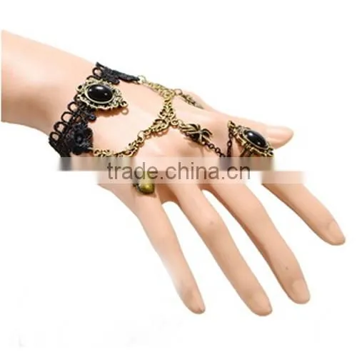 Handcraft lace bracelet ring sets with rhinestones fashion palace national jewelry sets