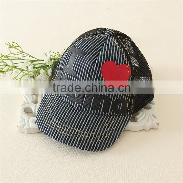 fashion cool i love mama baby caps lovely sweet heart printing hat cap wholesale Girls Floral Flat Cap