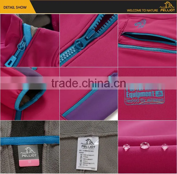 High quality womens waterproof zipper softshell jacket for outdoor