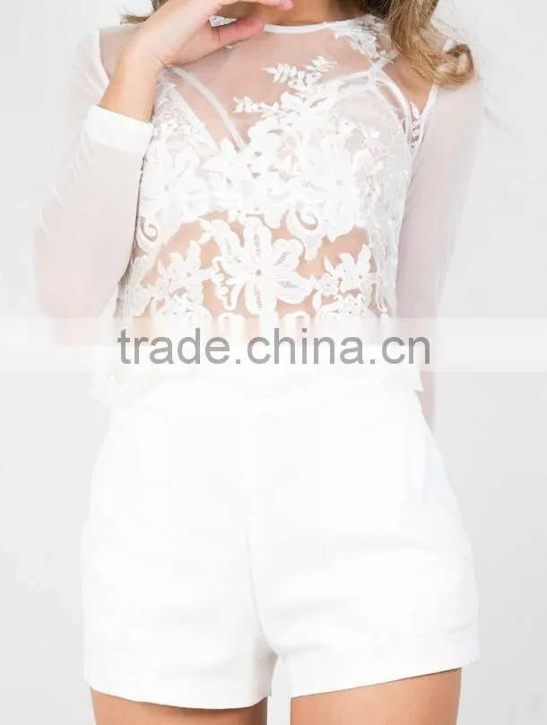 Runwaylover 123 Hot Sale 2017 Ladies Sexy Lace Transparent T-Shirt