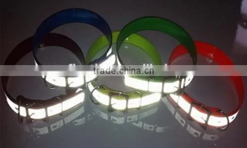 waterproof nylon safety reflective dog collar for walking