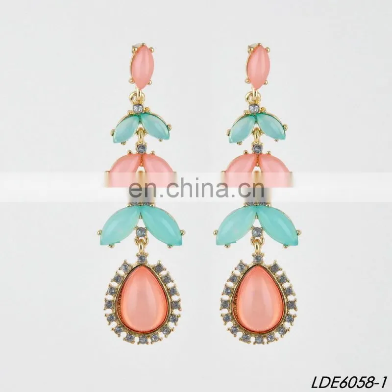 Opal stones ping&mint earrings ivy branch earrings wholesale gold jewelry