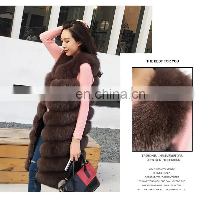 Russian Style Real Fox Fur Vest for Women Luxurious Handmade Long Vest
