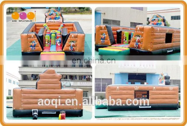 AOQI pirate pop-up inflatable fun city china with free EN14960