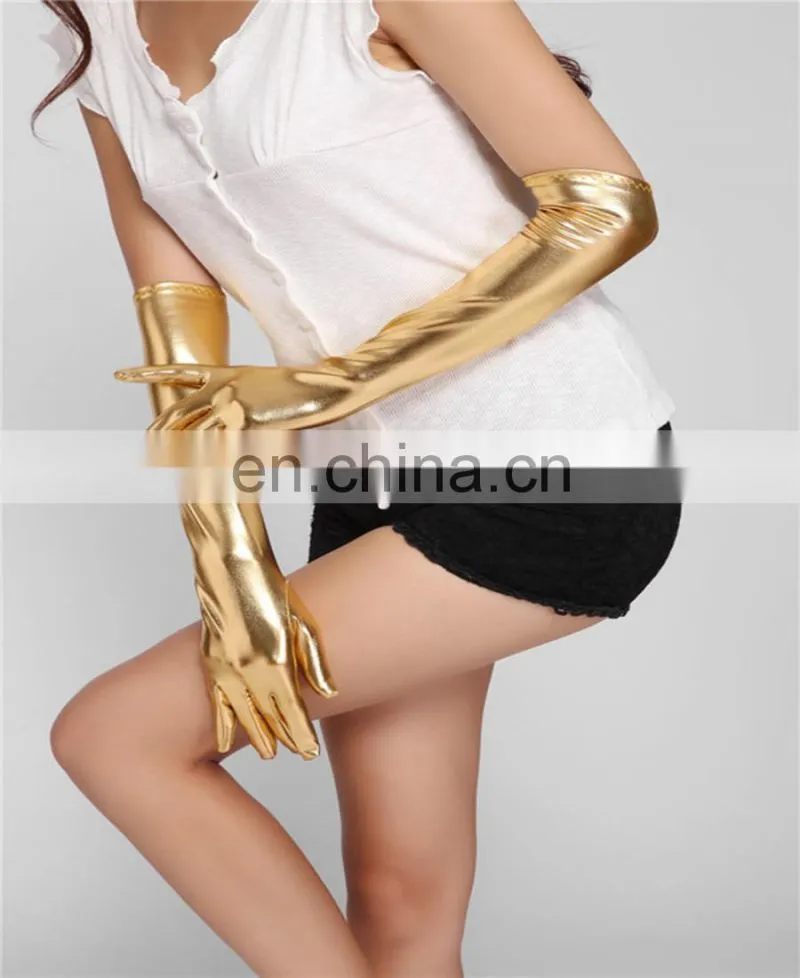 2015 Top New Fashionable Design Gloves Sexy Women Lingerie Glove Silver And Gold Available Erogenous Fancy Wet Look OPARE GLOVES