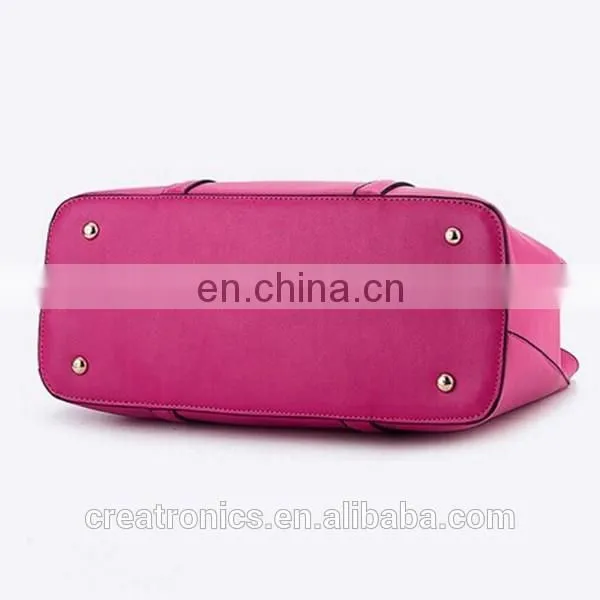 CR Sample available fashion pu leather material large-capacity portable long handle zipper blue colors high quality shoulder bag