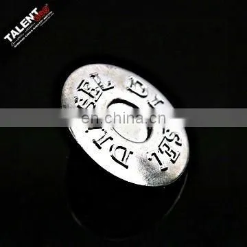 custom private design Antique Silver Metal Button for jeans garment