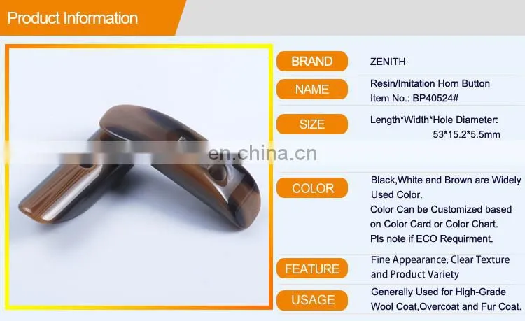 Buffalo Horn Toggle Button Garments button Resin Button BP40524