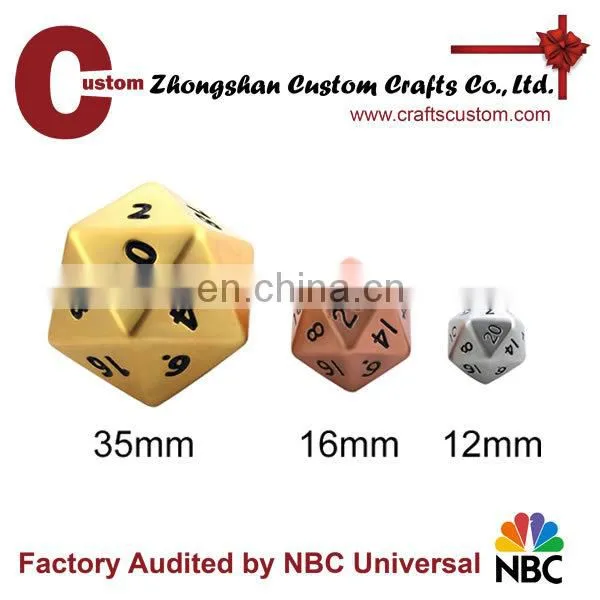 Custom 20 sided metal RPG large blank dice