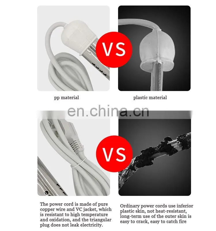 Good Price ABS+PP Plastic Electric Heat Stainless Steel Pipe Immersion Bath Water Heater For House Use