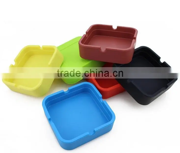 New arrival Square Silicone Ashtray Ash Cinzeiro Smokeless Wholesale Silicone Ashtray