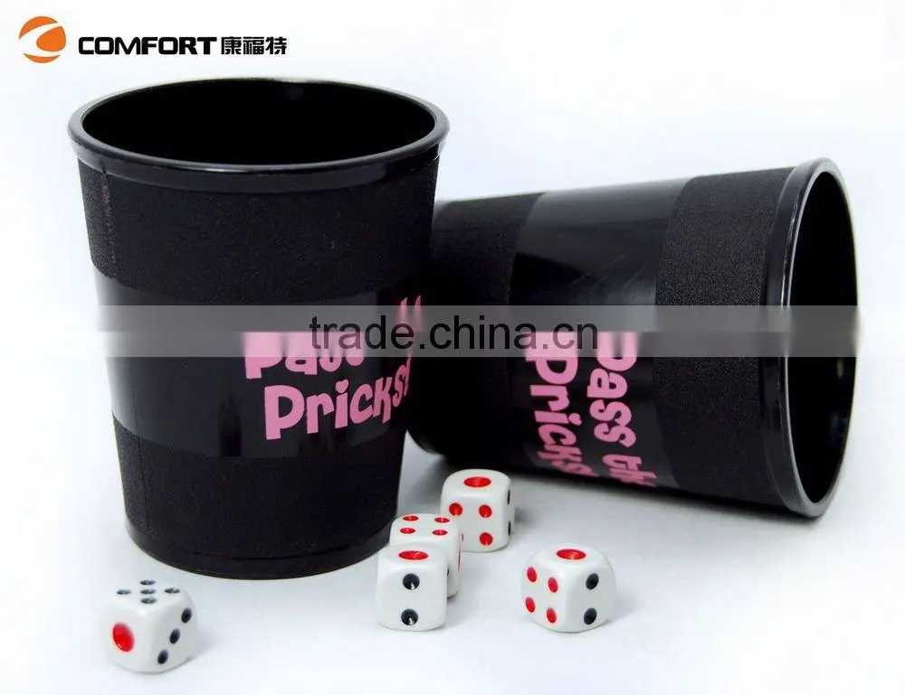 new promotion plastic pp classical leather dice cup