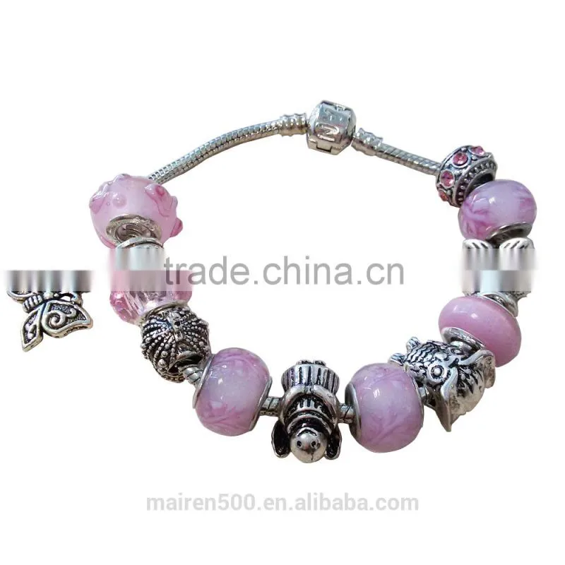 Top quality glass beads bracelets European bead bracelets