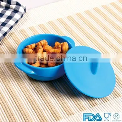 Color style silicone bowl baby bowl with lid