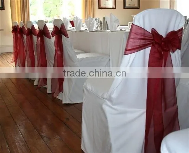 White cheap banquet polyester chair cover