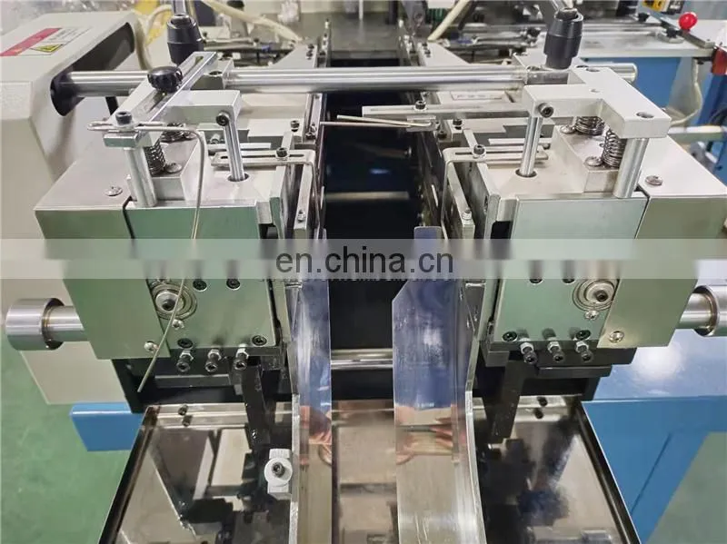 WS586 WING SINGA Automatic multi functional ribbon polyester satin fabric label cutting and folding machine with end mitre fold
