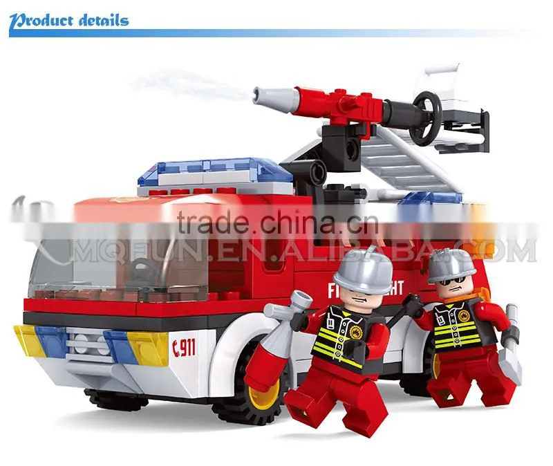 Mini Qute DIY Fire fighting truck cruiser vehicle action figures plastic cube building blocks bricks educational toy NO.21503